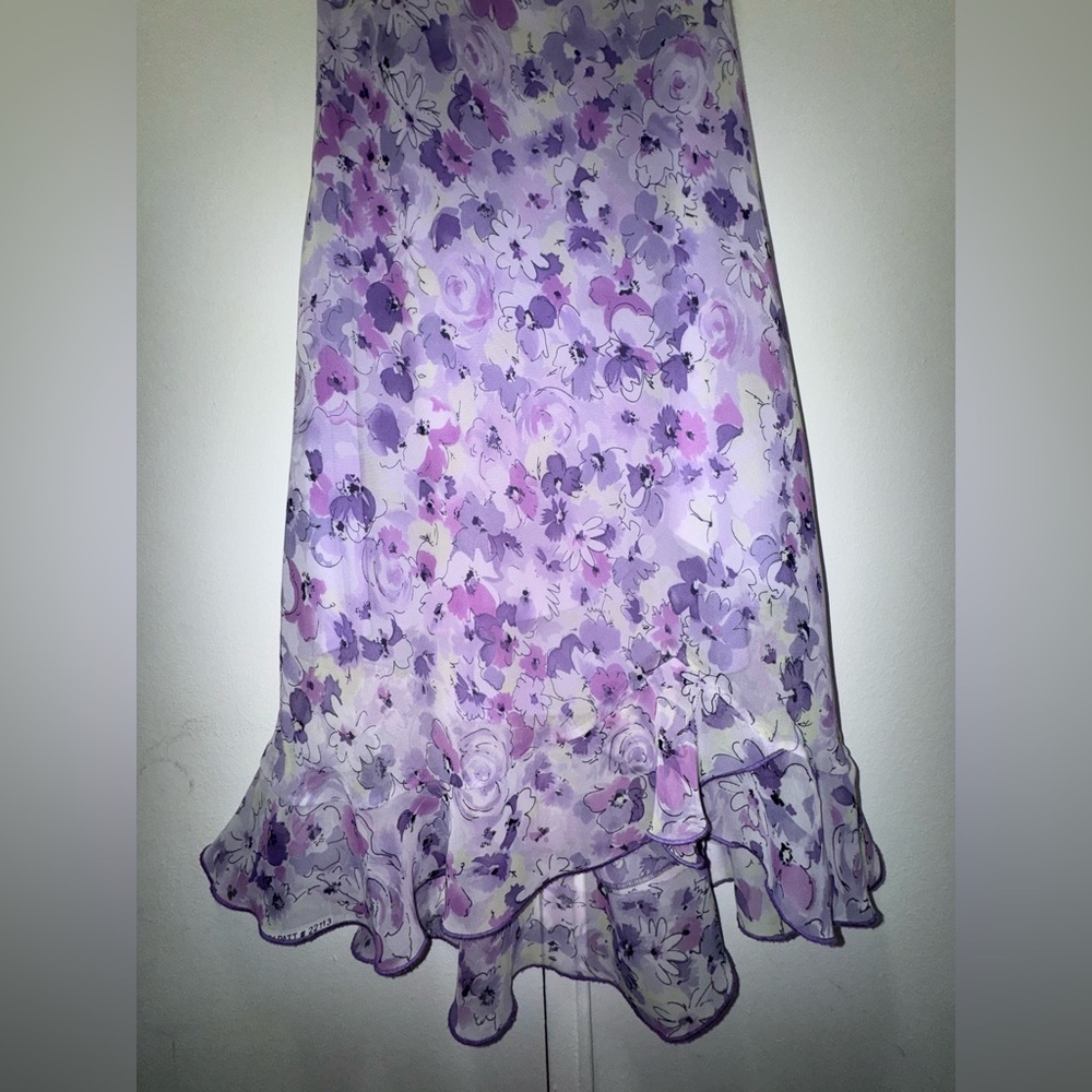 Vintage Dress Barn Y2K floral flutter fairy dress size 4 purple - Picture 2 of 5